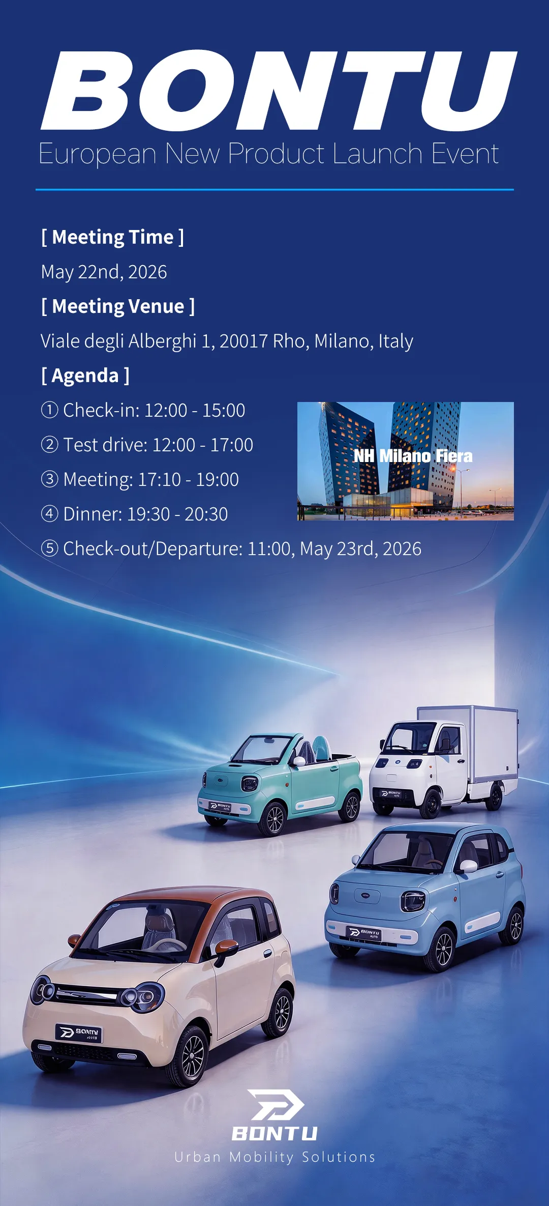 BONT∪ Europe-lanceringsbegivenheden afholdes i Milano, Italien den 22. maj.